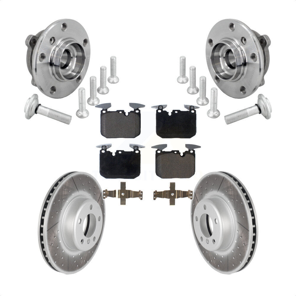 Hub Bearing Coated Brake Rotor Pad Front Kit For BMW 330i xDrive 440i Gran Coupe