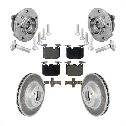 Hub Bearing Coated Brake Rotor Pad Front Kit For BMW 330i xDrive 440i Gran Coupe