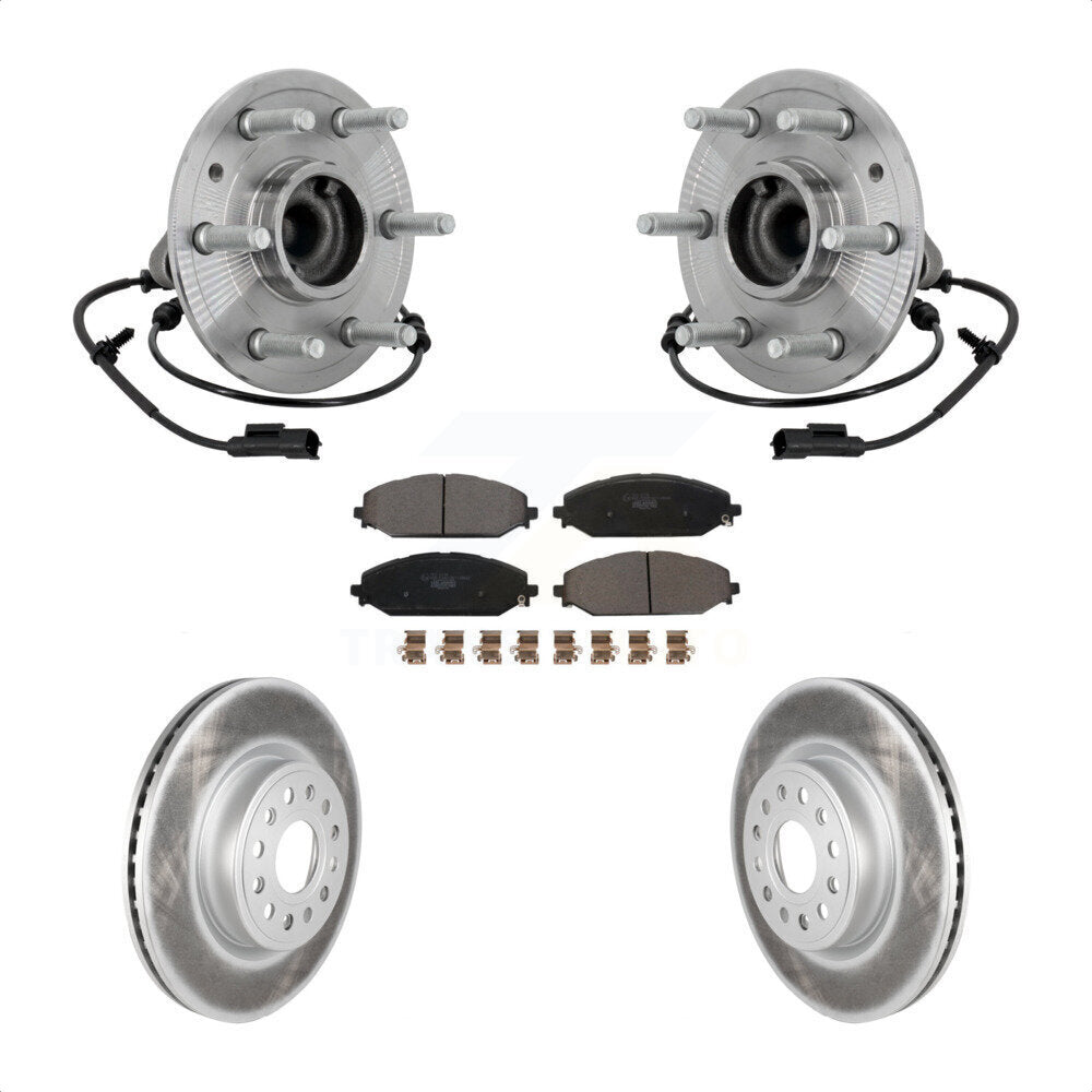 Hub Bearing Assembly Coated Disc Brake Rotors And Pads Front Kit For Ram 1500