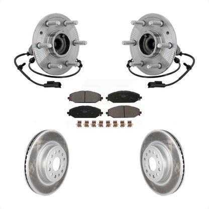 Hub Bearing Assembly Coated Disc Brake Rotors And Pads Front Kit For Ram 1500