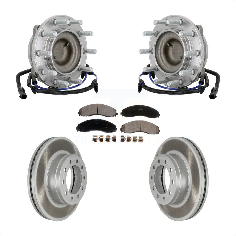 Hub Bearing Coat Brake Rotor Pad Front Kit For Ford F-450 Super Duty F-550 4 X 2