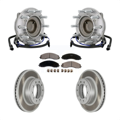 Hub Bearing Coat Brake Rotor Pad Front Kit For Ford F-450 Super Duty F-550 4 X 2