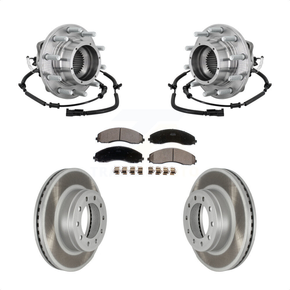 Hub Bearing Coat Brake Rotor Pad Front Kit For Ford F-450 Super Duty F-550 4 X