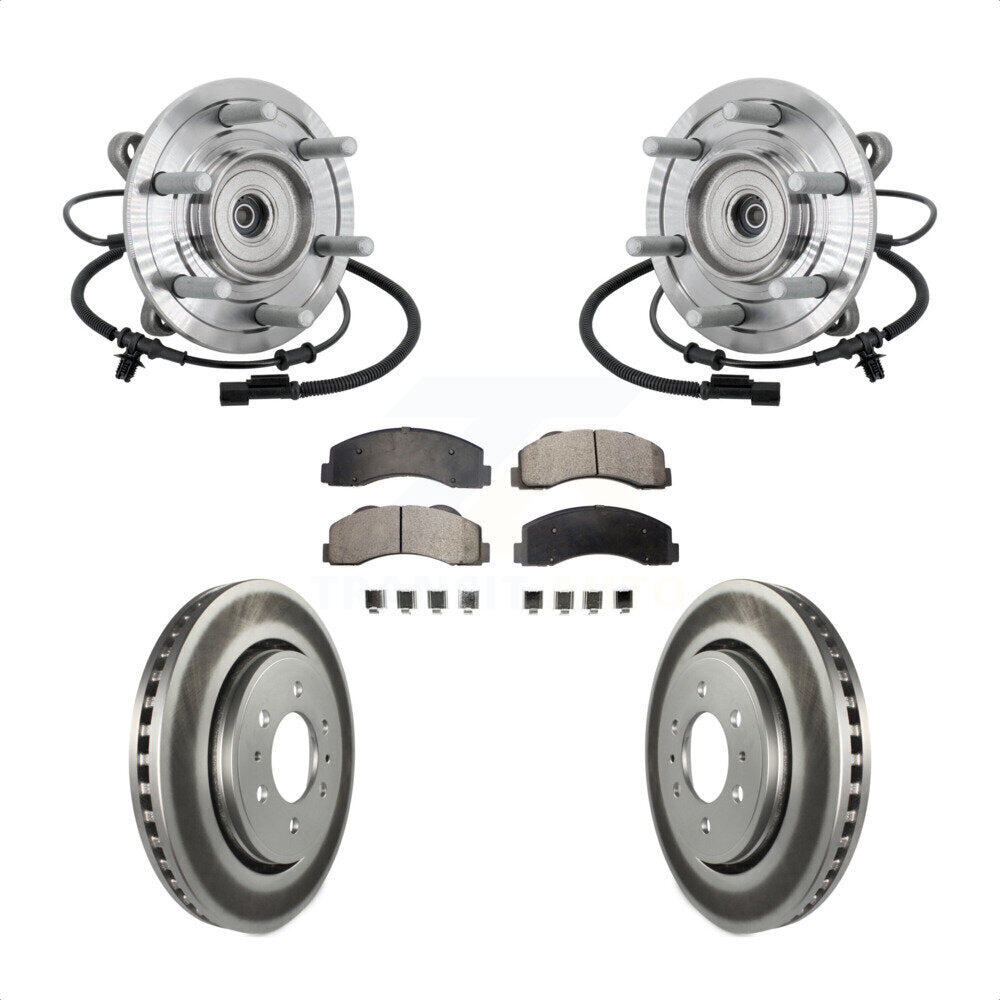Hub Bearing Coated Brake Rotor Pad Front Kit For 2017 Ford F-150 Raptor with 4WD