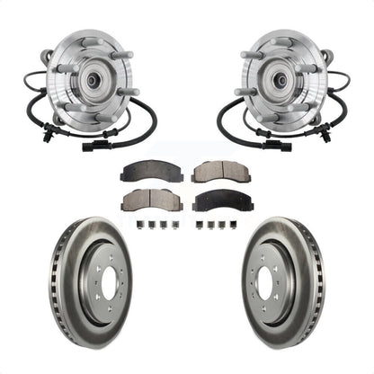 Hub Bearing Coated Brake Rotor Pad Front Kit For 2017 Ford F-150 Raptor with 4WD