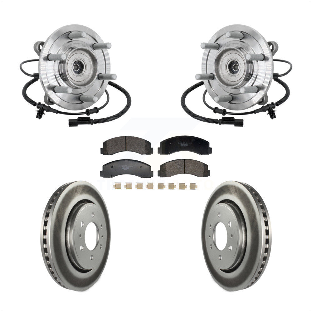 Hub Bearing Coated Brake Rotor And Pad Front Kit For 2018-2020 Ford F-150 Raptor