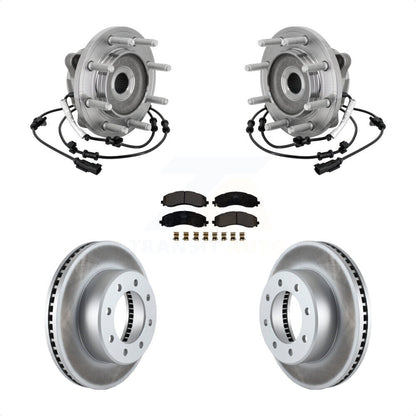 Hub Bearing Assembly Coated Disc Brake Rotor And Pad Front Kit For Ram 2500 3500