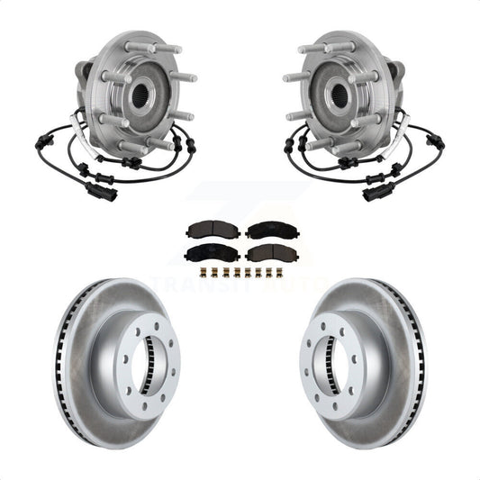 Hub Bearing Assembly Coated Disc Brake Rotor And Pad Front Kit For Ram 2500 3500