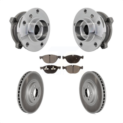 Hub Bearing Assembly Coated Brake Rotor & Pads Front Kit For BMW X5 X6 xDrive50i