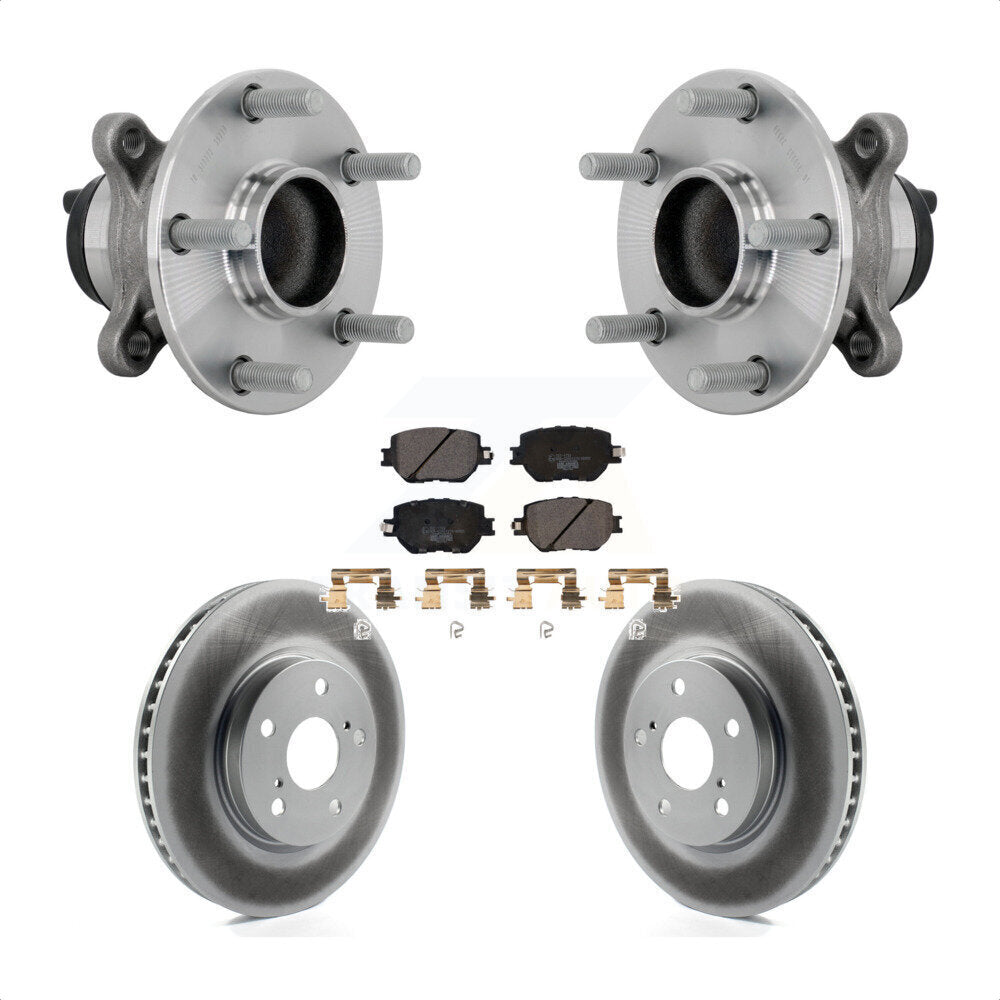 Hub Bearing Coated Brake Rotor Pads Front Kit For 2014 Lexus IS250 Base with RWD