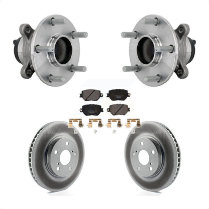 Hub Bearing Coated Brake Rotor Pads Front Kit For 2014 Lexus IS250 Base with RWD