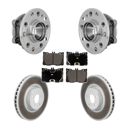 Hub Bearing Coat Brake Rotor Pad Front Kit For Mercedes-Benz E450 E400 E300 E350