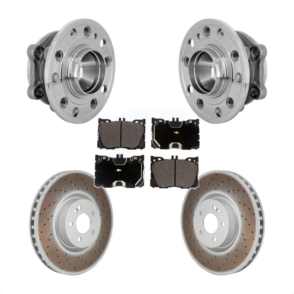 Hub Bearing Coat Brake Rotor Pad Front Kit For Mercedes-Benz E450 E400 E300 E350