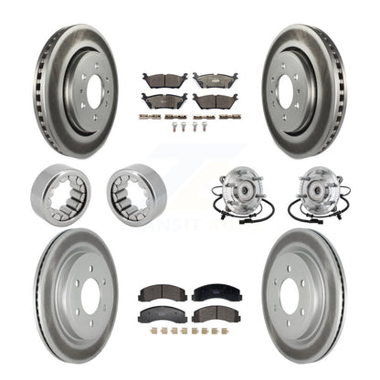 Hub Bearing Coated Brake Rotor And Pad Shoe Front Rear Kit (10Pc) For Ford F-150