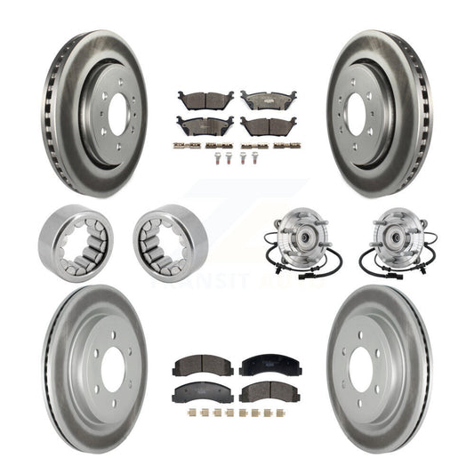 Hub Bearing Coated Brake Rotor And Pad Shoe Front Rear Kit (10Pc) For Ford F-150