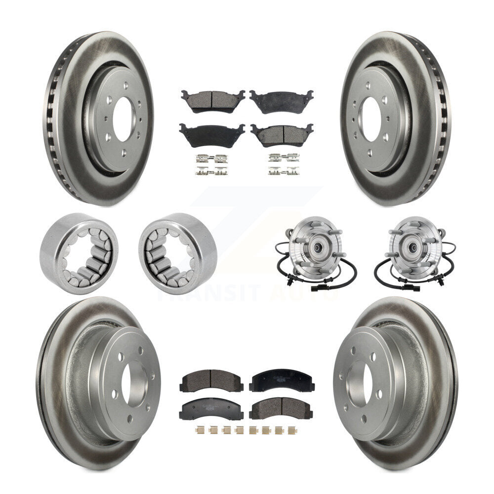 Hub Bearing Coated Brake Rotor And Pad Shoe Front Rear Kit (10Pc) For Ford F-150
