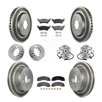 Hub Bearing Coated Brake Rotor And Pad Shoe Front Rear Kit (10Pc) For Ford F-150