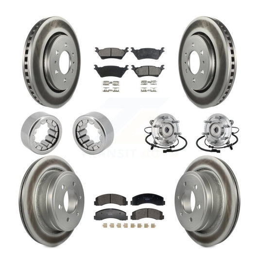 Hub Bearing Coated Brake Rotor And Pad Shoe Front Rear Kit (10Pc) For Ford F-150