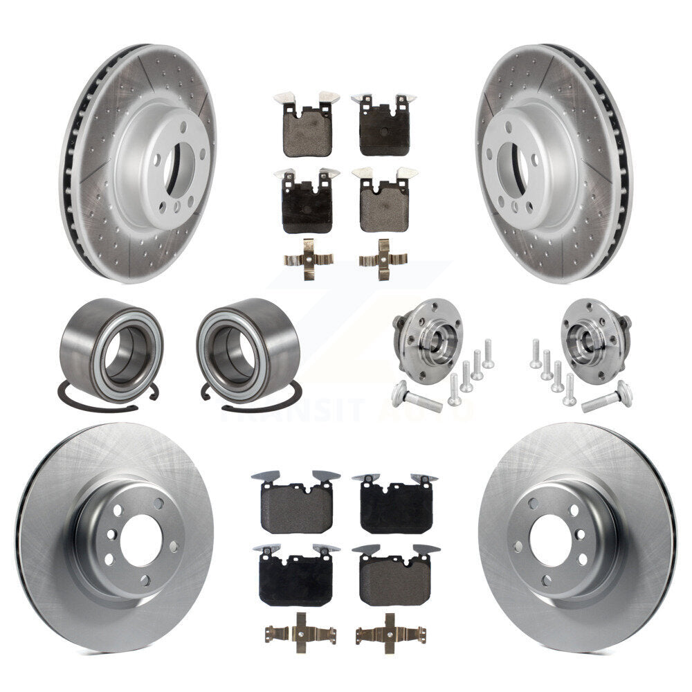 Hub Bearing Coat Brake Rotor Pad Shoe Front Rear Kit (10Pc) For BMW M240i xDrive