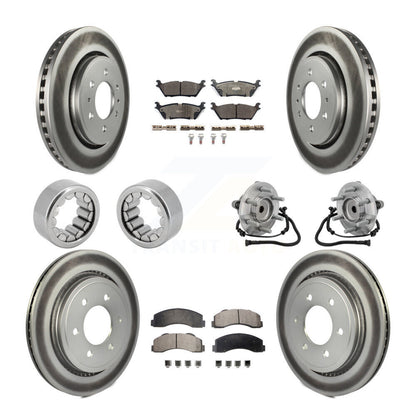 Hub Bearing Coated Brake Rotor Pad Shoe Front Rear Kit (10Pc) For Ford F-150 RWD