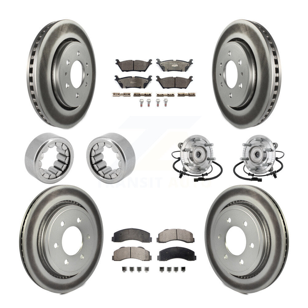 Hub Bearing Coated Brake Rotor And Pad Shoe Front Rear Kit (10Pc) For Ford F-150