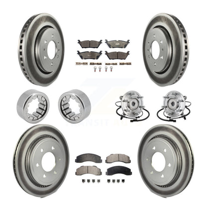 Hub Bearing Coated Brake Rotor And Pad Shoe Front Rear Kit (10Pc) For Ford F-150