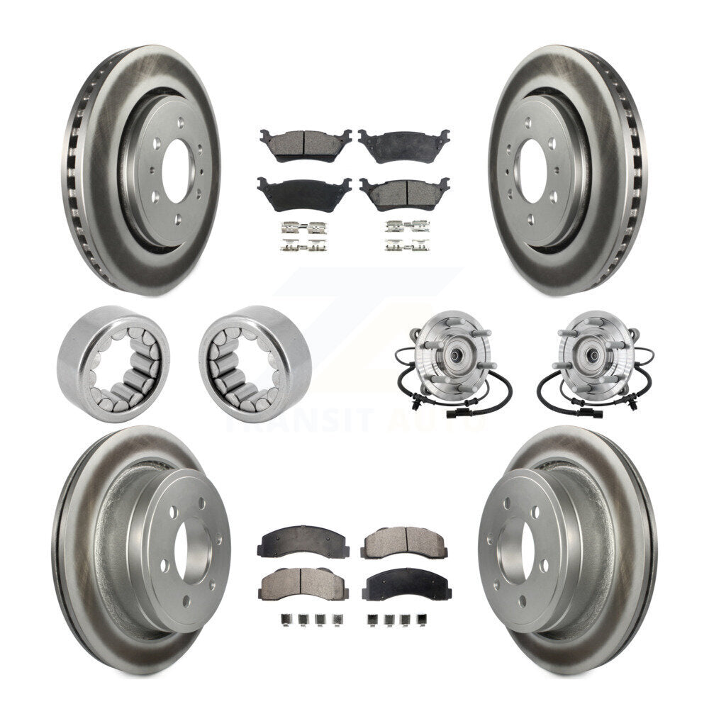 Hub Bearing Coated Brake Rotor And Pad Shoe Front Rear Kit (10Pc) For Ford F-150