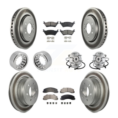Hub Bearing Coated Brake Rotor And Pad Shoe Front Rear Kit (10Pc) For Ford F-150