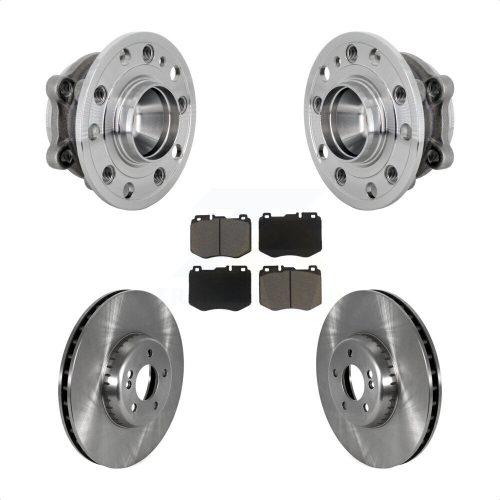 Hub Bearing Assembly Disc Brake Rotor Pad Front Kit For Mercedes-Benz C300 C350e