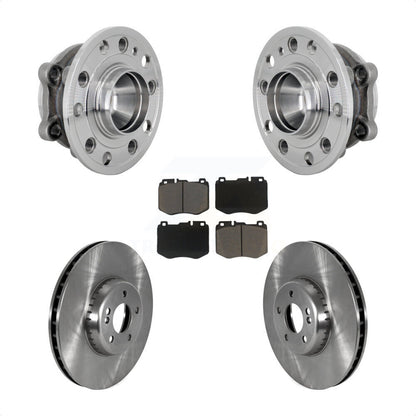 Hub Bearing Assembly Disc Brake Rotor Pad Front Kit For Mercedes-Benz C300 C350e