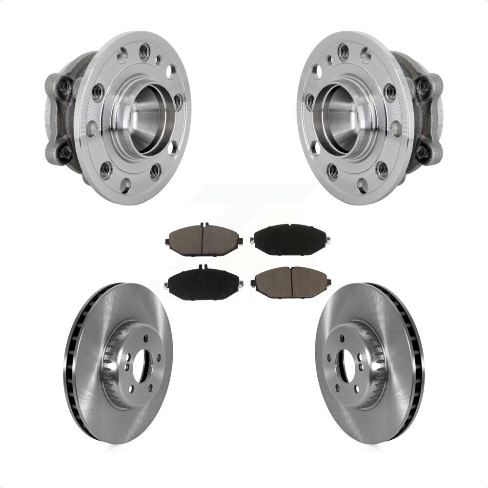 Hub Bearing Disc Brake Rotor Pads Front Kit For 2015-2021 Mercedes-Benz C300 RWD