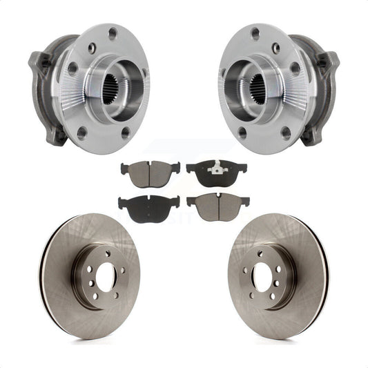 Hub Bearing Assembly Brake Rotor & Pad Front Kit For BMW X5 X6 M12 x 1.25 Thread