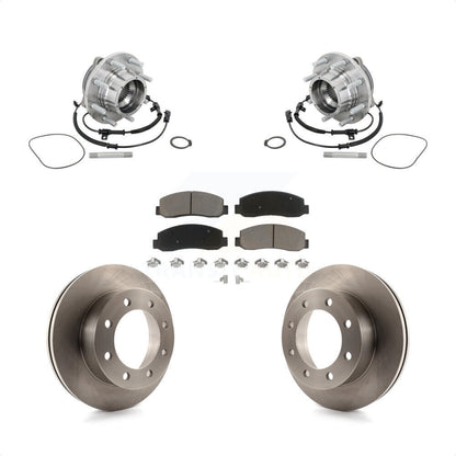 Hub Bearing Brake Rotor Pads Front Kit For Ford F-450 Super Duty Crew Cab Pickup