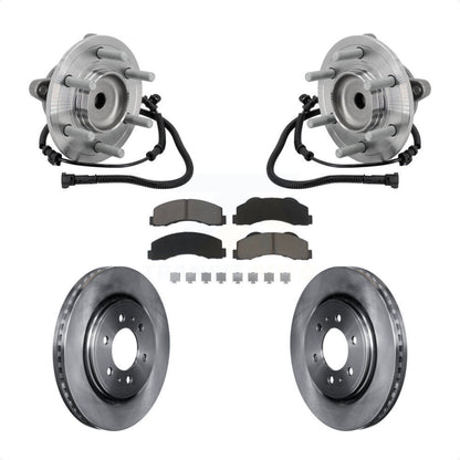 Hub Bearing Assembly Disc Brake Rotor Pad Front Kit For 2015-2017 Ford F-150 RWD