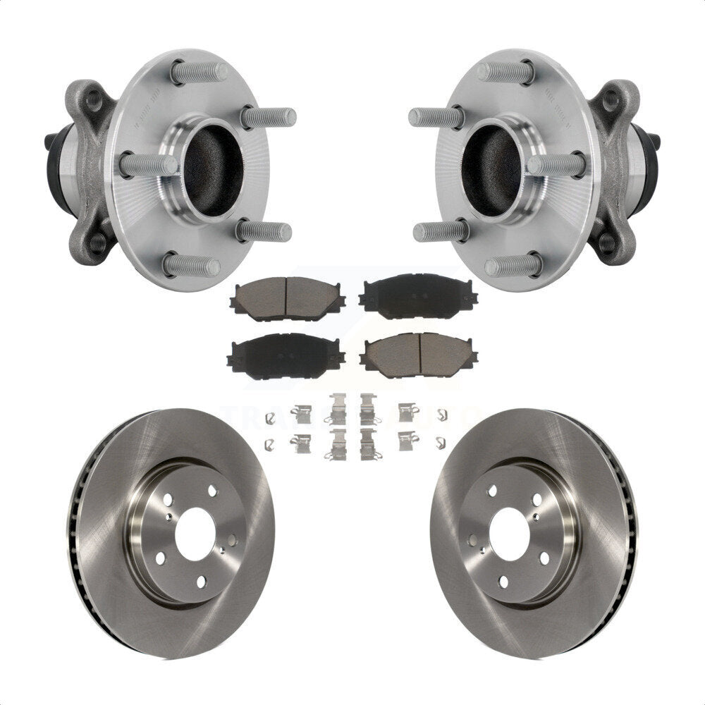 Hub Bearing Brake Rotor Pad Front Kit For 14-15 Lexus IS250 With F Sport Package