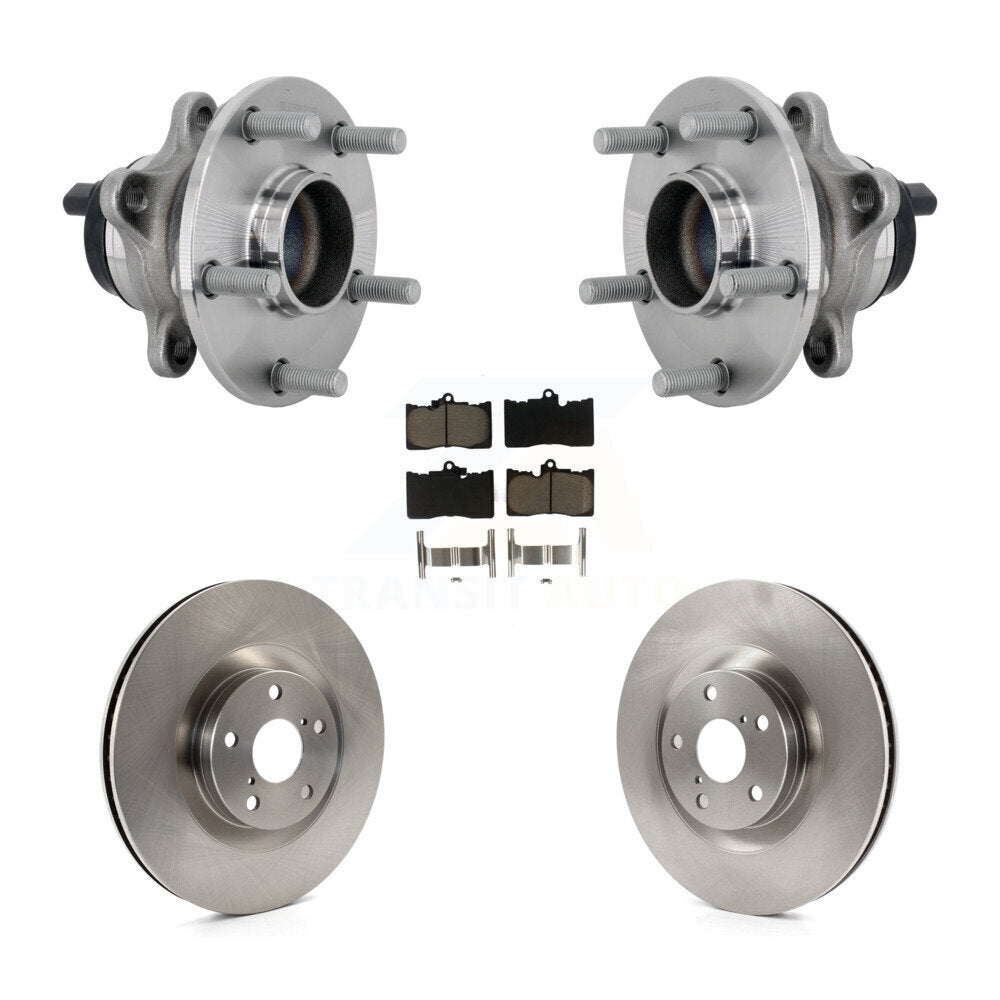 Hub Bearing Brake Rotor & Pad Front Kit For Lexus GS350 RC300 RC350 GS450h GS300