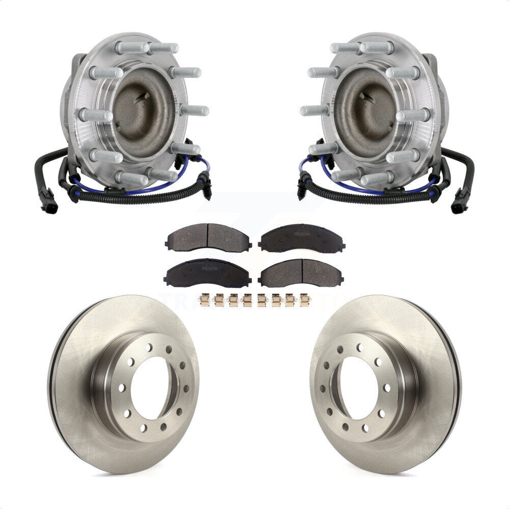 Hub Bearing Disc Brake Rotor Pad Front Kit For Ford F-450 Super Duty F-550 4 X 2