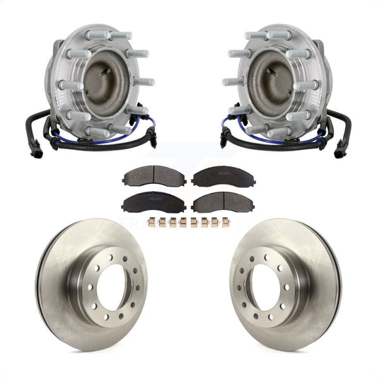 Hub Bearing Disc Brake Rotor Pad Front Kit For Ford F-450 Super Duty F-550 4 X 2