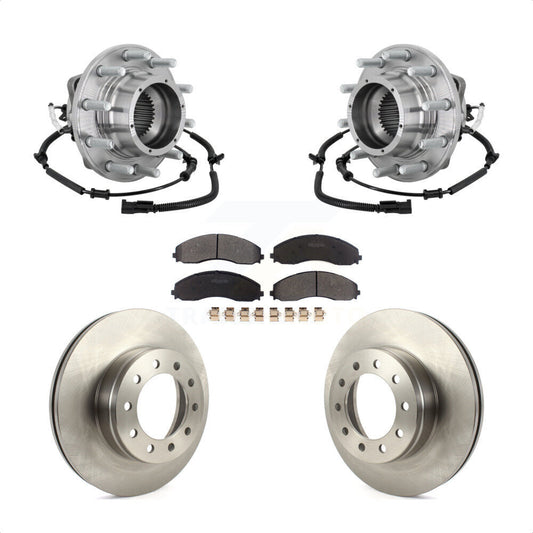 Hub Bearing Disc Brake Rotor Pad Front Kit For Ford F-450 Super Duty F-550 4 X