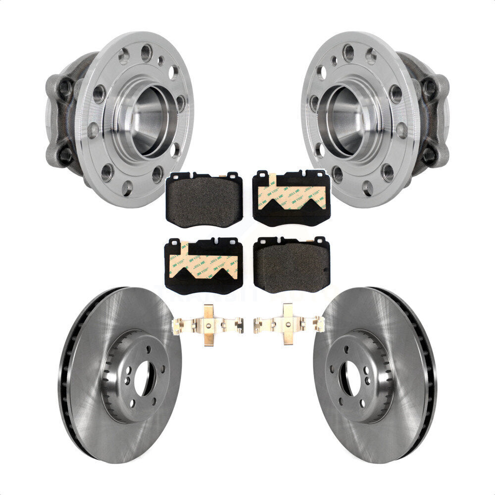 Hub Bearing Assembly Disc Brake Rotor Pad Front Kit For Mercedes-Benz C300 C350e