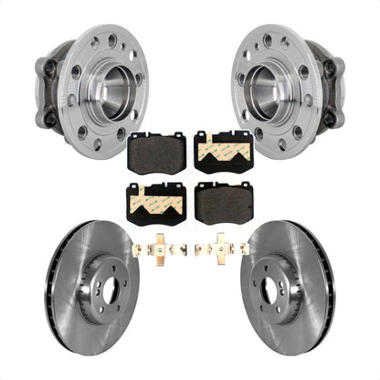 Hub Bearing Assembly Disc Brake Rotor Pad Front Kit For Mercedes-Benz C300 C350e