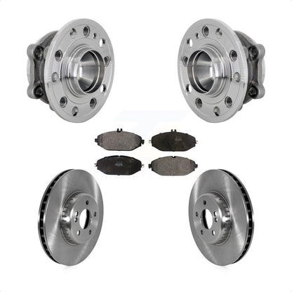 Hub Bearing Disc Brake Rotor Pads Front Kit For 2015-2021 Mercedes-Benz C300 RWD