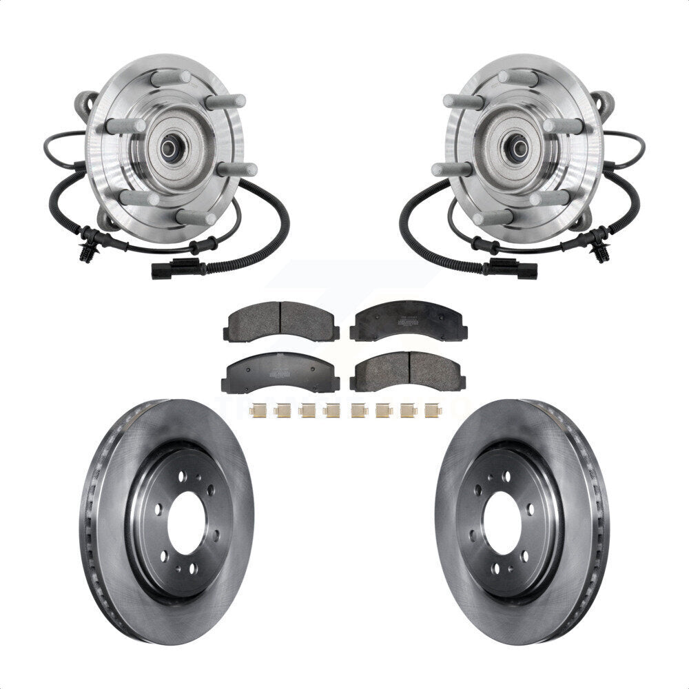 Hub Bearing Assembly Brake Rotor & Pad Front Kit For 2018-2020 Ford F-150 Raptor