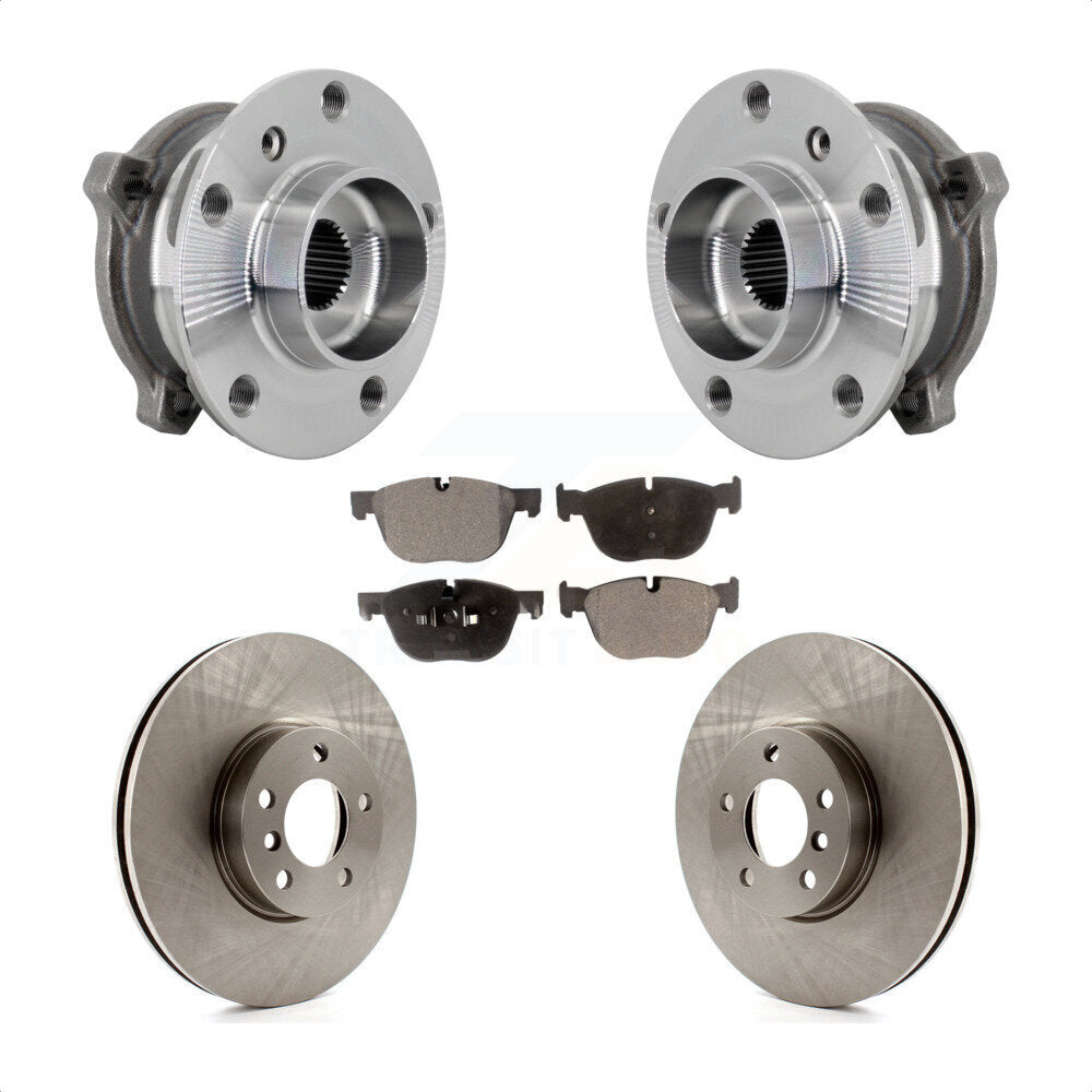 Hub Bearing Assembly Brake Rotor & Pad Front Kit For BMW X5 X6 M12 x 1.25 Thread