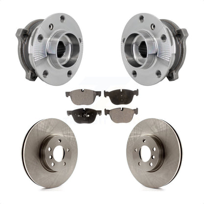 Hub Bearing Assembly Brake Rotor & Pad Front Kit For BMW X5 X6 M12 x 1.25 Thread
