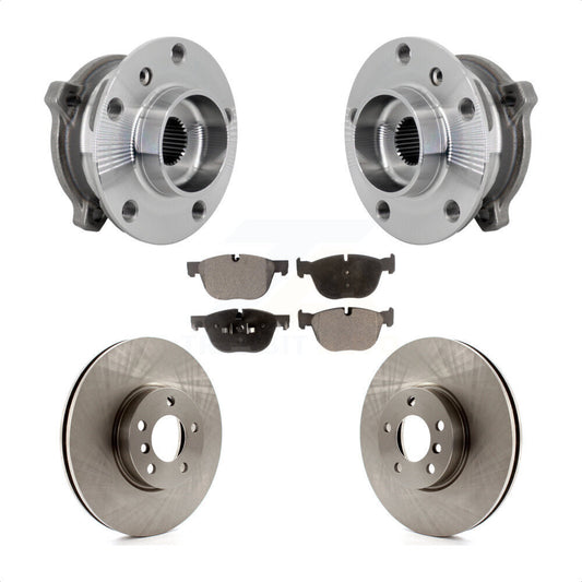 Hub Bearing Assembly Brake Rotor & Pad Front Kit For BMW X5 X6 M12 x 1.25 Thread