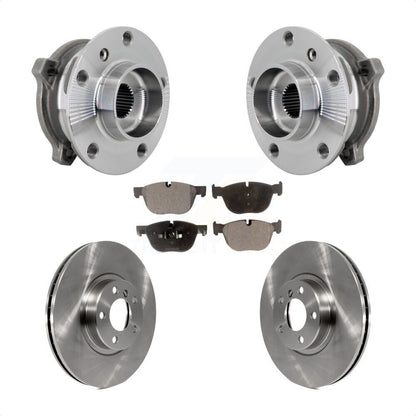 Hub Bearing Assembly Brake Rotor & Pad Front Kit For BMW X5 X6 M12 x 1.25 Thread