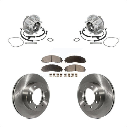 Hub Bearing Assembly Disc Brake Rotor & Pads Front Kit For Ford F-450 Super Duty