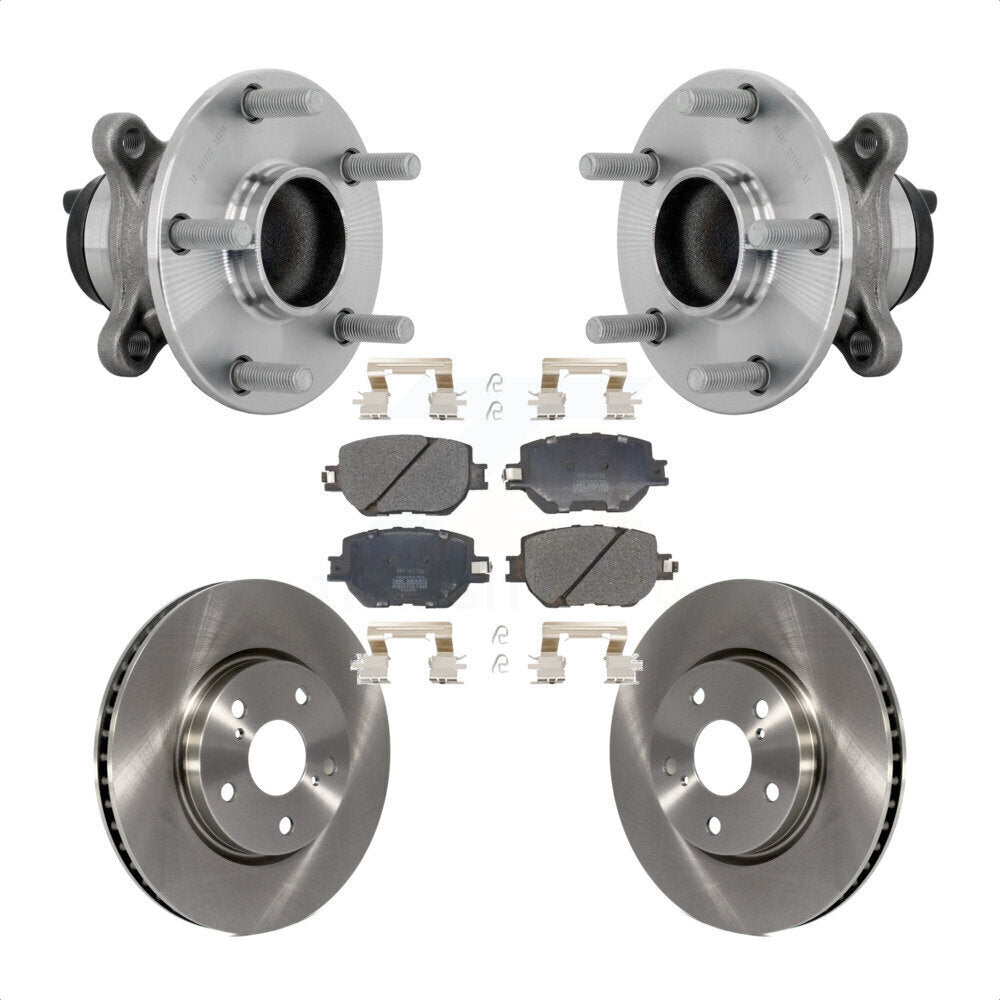 Hub Bearing Brake Rotor Pad Front Kit For 14 Lexus IS250 Without F Sport Package