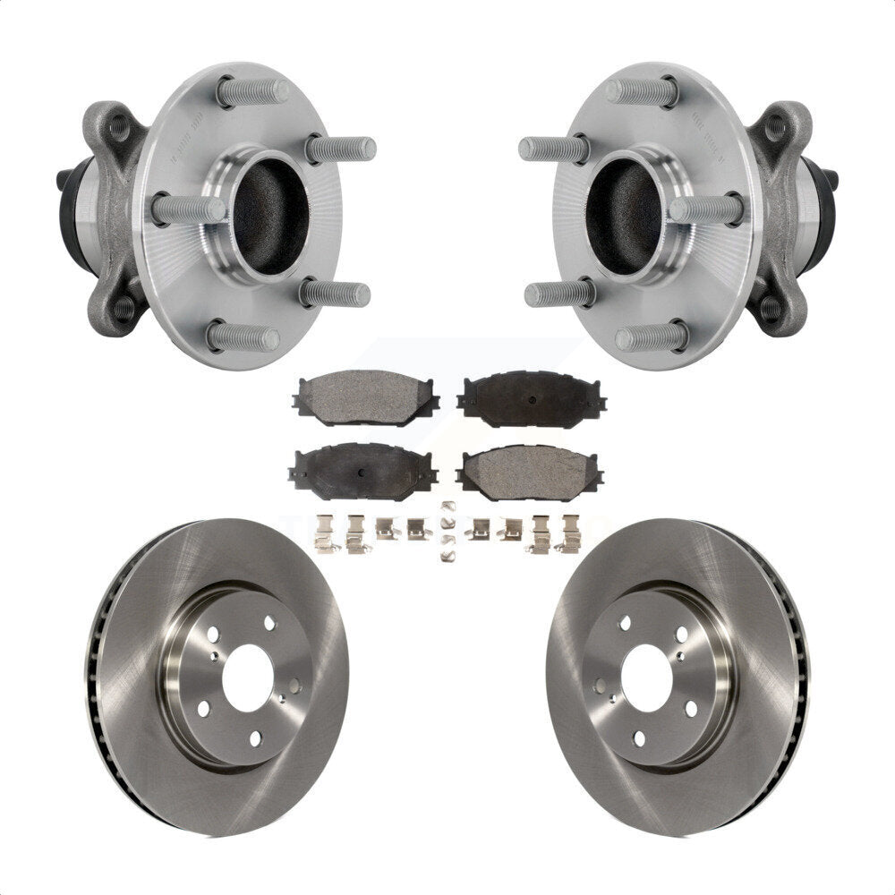 Hub Bearing Brake Rotor Pad Front Kit For 14-15 Lexus IS250 With F Sport Package